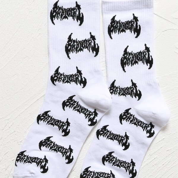 

Graphic Crew Socks, White