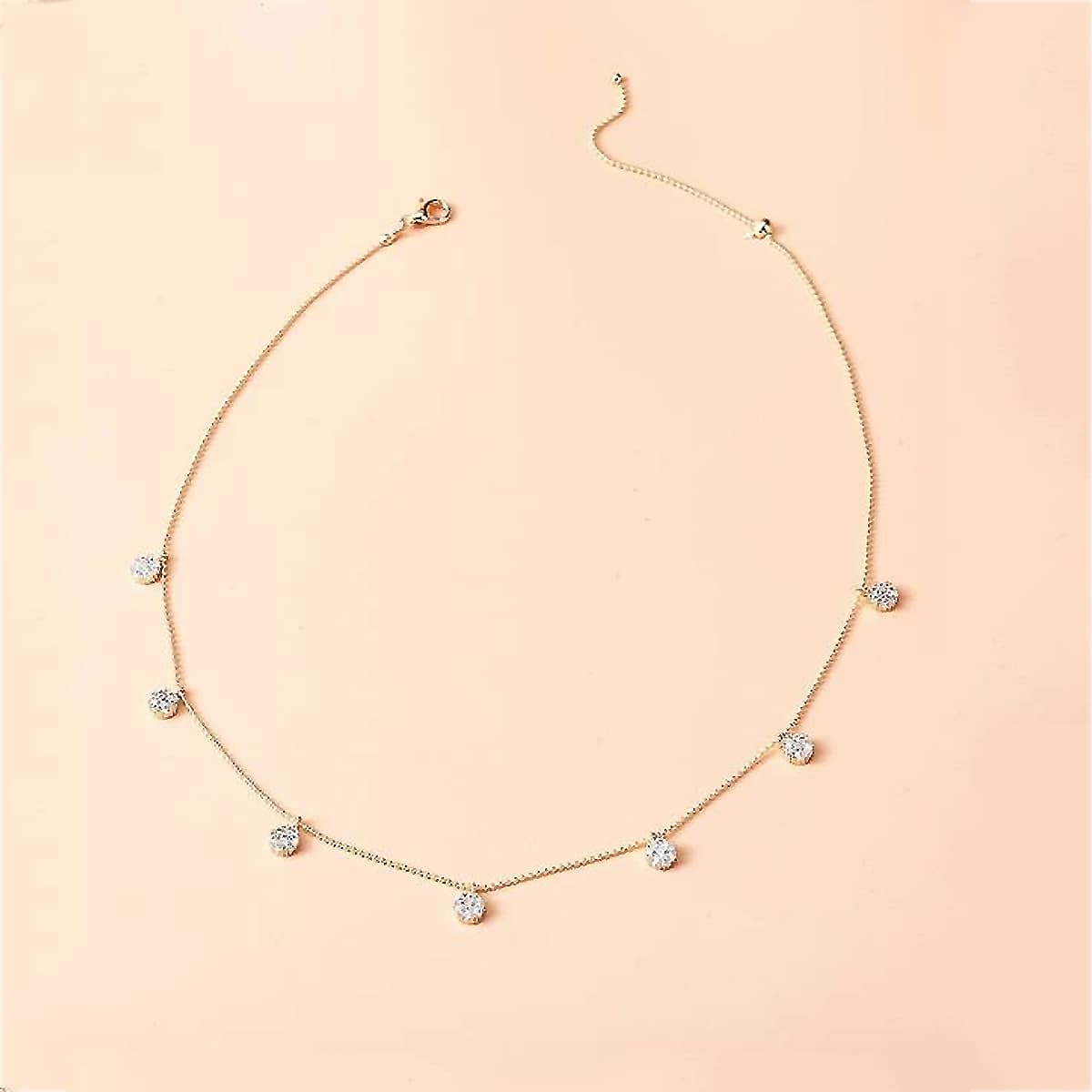 

Rhinestone Decor Chain Necklace, Gold