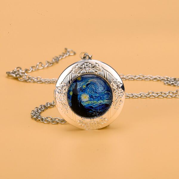 

Open Locket Pendant Necklace, Multicolor