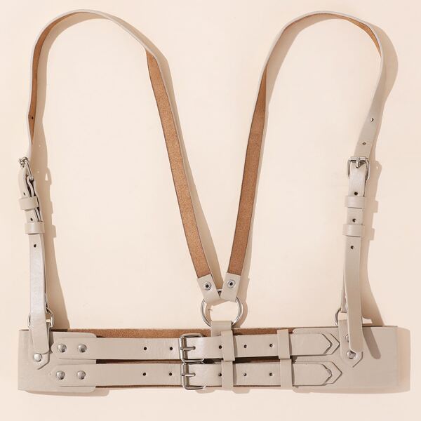 

Metal Buckle Harness Belt, Khaki