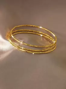 3st enkelt armband - Gult guld - Visa 1