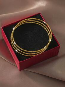 3st enkelt armband - Gult guld - Visa 2