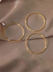 3st enkelt armband - Gult guld - Visa 3