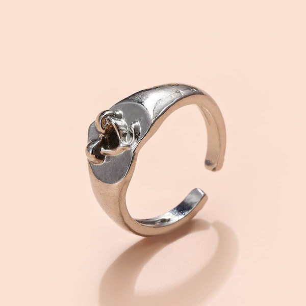 

Cherry Decor Cuff Ring, Silver