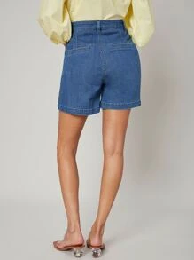 SHEIN 直筒牛仔短褲