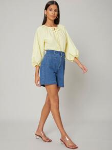 SHEIN 直筒牛仔短褲