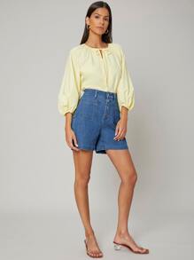 SHEIN 直筒牛仔短褲