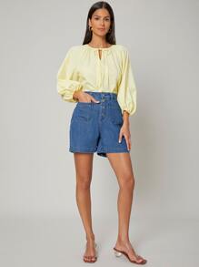 SHEIN 直筒牛仔短褲