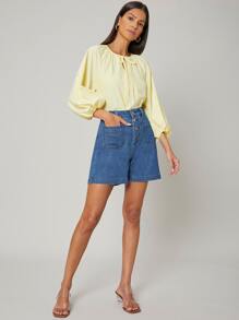 SHEIN 直筒牛仔短褲