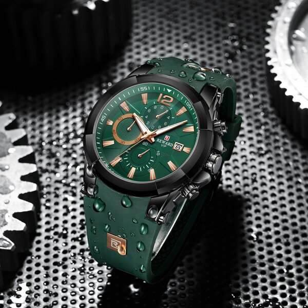 

Men Triple Dial Round Pointer Date Quartz Watch