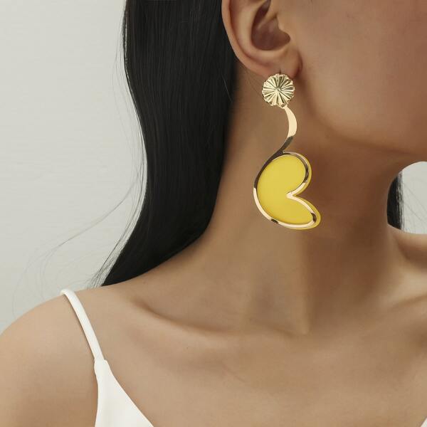 

Heart Drop Earrings, Yellow