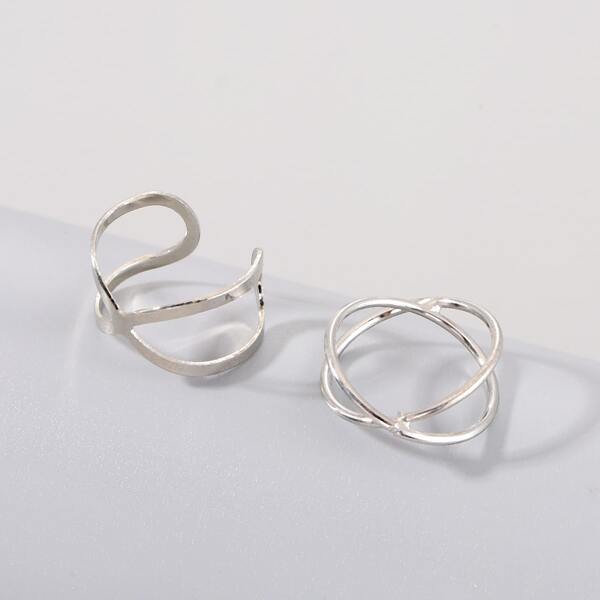 

2pcs Minimalist Ring, Silver