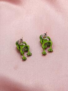 青蛙設計耳環 - 綠色 - 查看 3