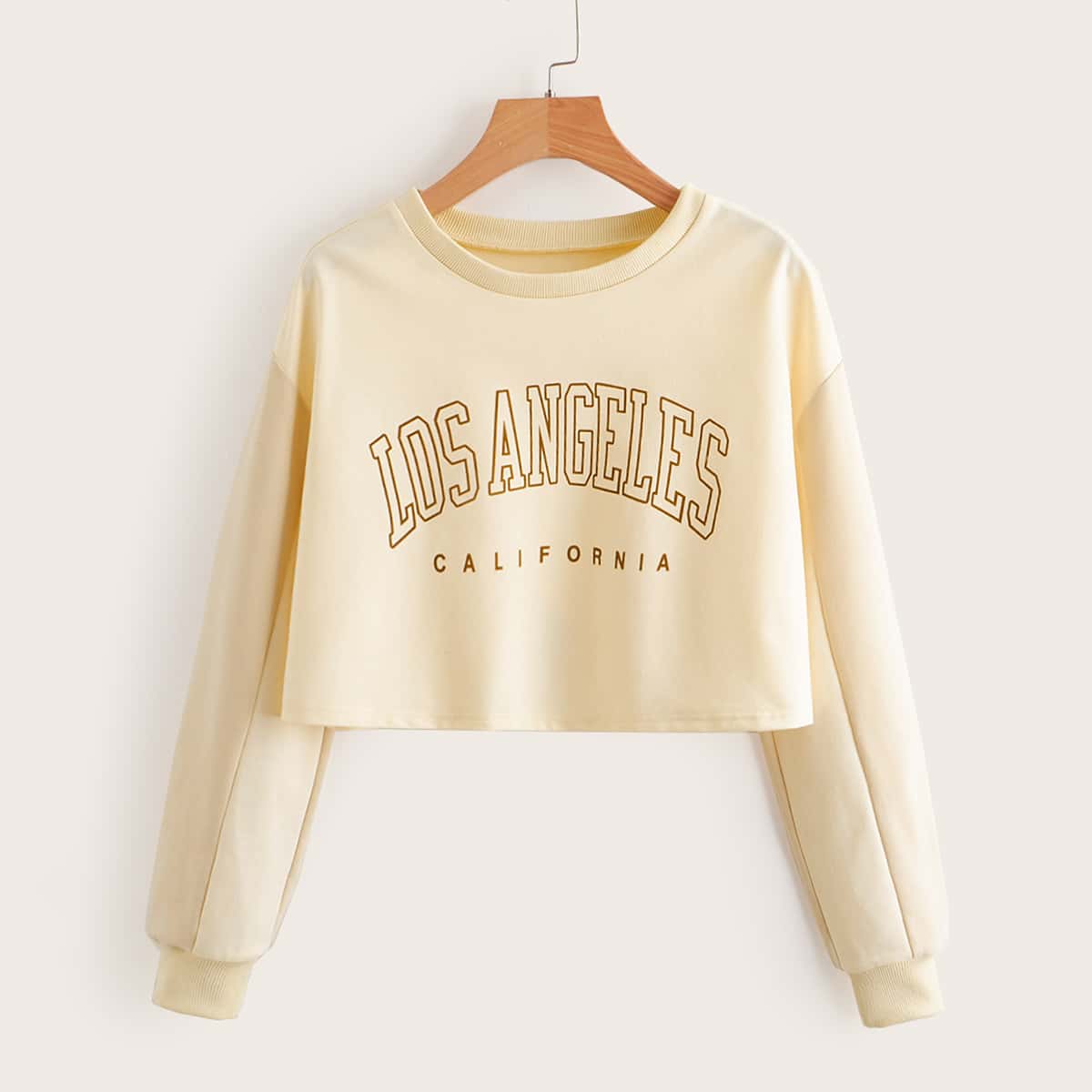 

Letter Crop Sweatshirt, Apricot