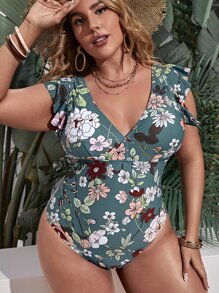 SHEIN Swim Bañador una pieza con estampado floral - Multicolor - Ver 4