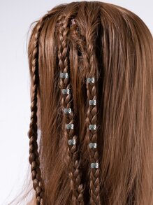 30入組極簡風格電話線髮圈 - 銀色 - 查看 2