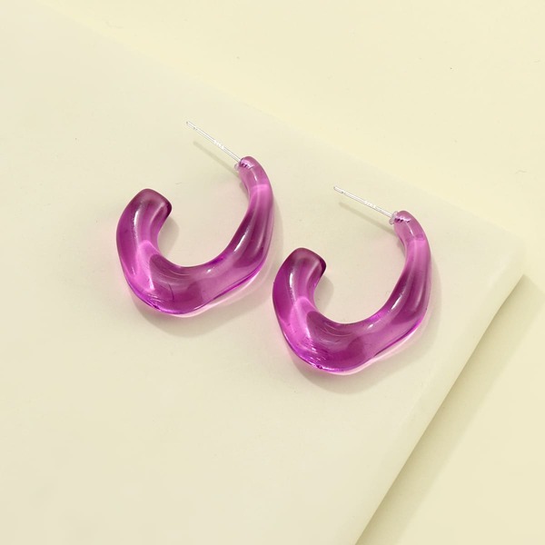 

Irregular Acrylic Earrings, Purple