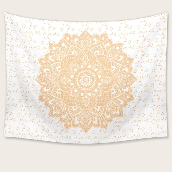 

Mandala Print Tapestry, White