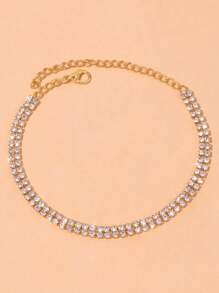 Vòng chân trang trí bằng Rhinestone - Vàng - Xem 3