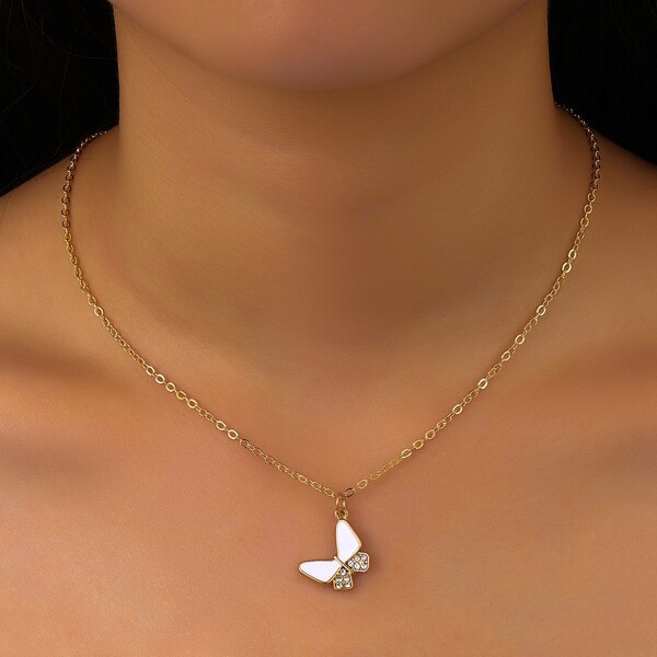 

Butterfly Charm Necklace, Multicolor