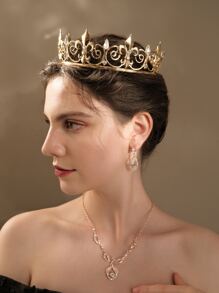 Rhinestone Decor Headband Boho - Gold - View 1