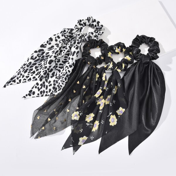 

4pcs Scarf Hair Tie, Multicolor