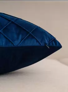 Vỏ đệm màu trơn không có đệm, Vỏ gối ném đơn giản cho ghế sofa - Màu xanh hải quân - Xem 2