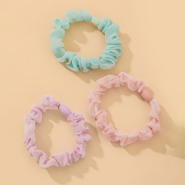 

3pcs Simple Hair Tie, Multicolor