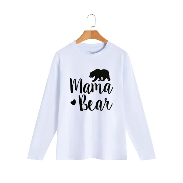 

Bear & Letter Graphic Tee, White