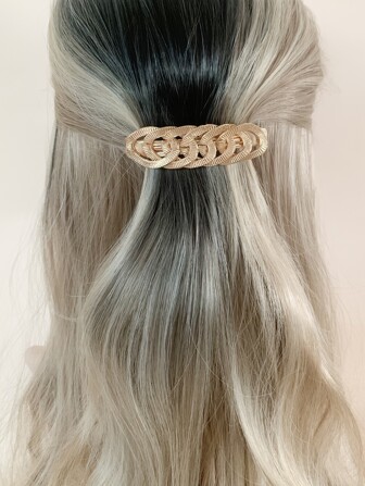 金属链条发夹，适合日常佩戴，可打造各种女孩发型，休闲爪夹，发卡，学习用品，美发配饰