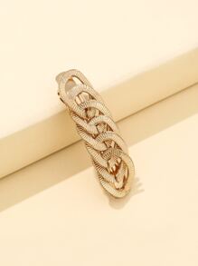 金属链条发夹，适合日常佩戴，打造女孩发型，休闲爪夹，发卡，学习用品，发饰 - 金色 - 查看 2