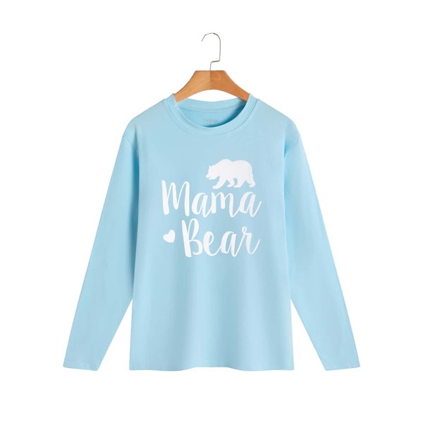 

Bear & Letter Graphic Tee, Baby blue