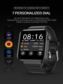 Pedometer Fitness Smart Watch - Black - View 3