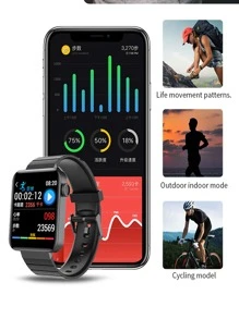 Pedometer Fitness Smart Watch - Black - View 4