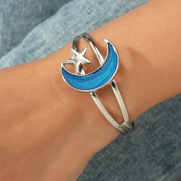 

Moon Decor Cuff Bangle, Multicolor