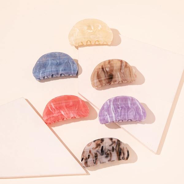 

6pcs Acrylic Hair Claw, Multicolor