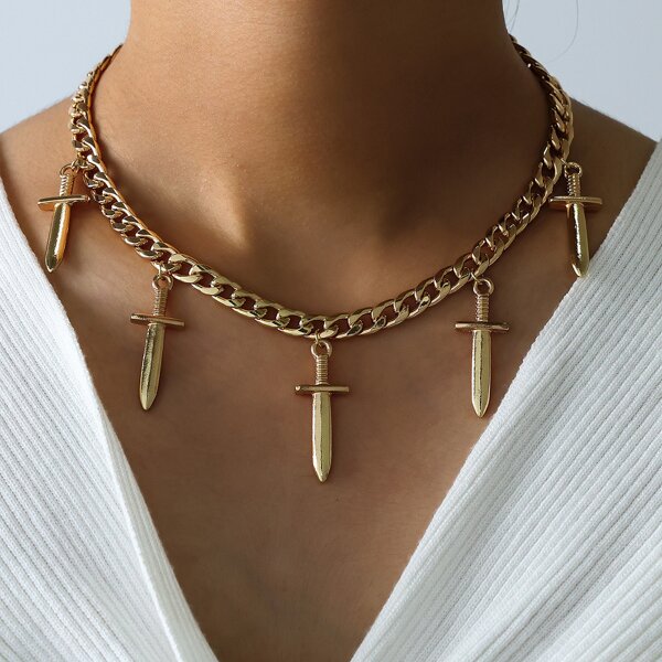 

Sword Pendant Necklace, Gold