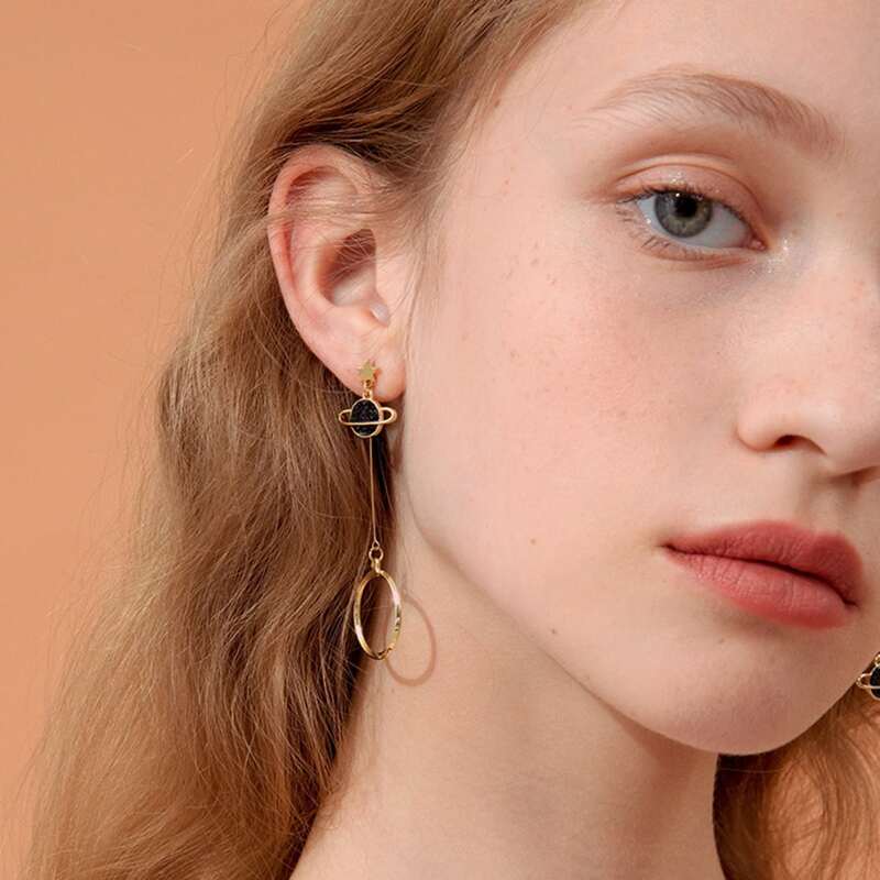 

Planet Decor Earrings, Gold