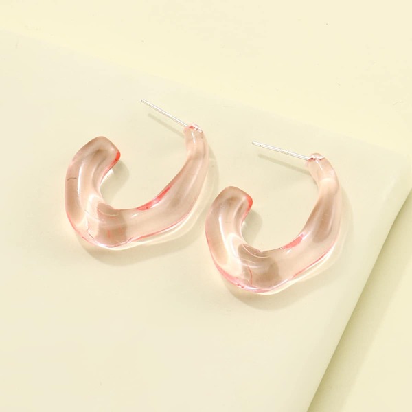 

Clear Acrylic Earrings, Baby pink