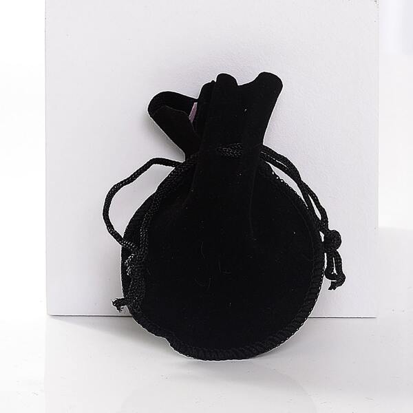 

10pcs Drawstring Jewelry Storage Bag, Black