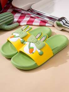 Cartoon & Bow Decor Slides - Green - View 1