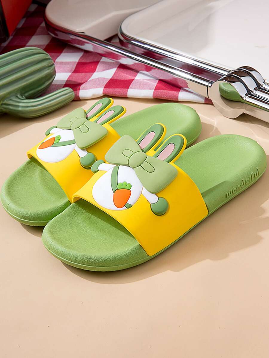 Cartoon & Bow Decor Slides - Green - View 1