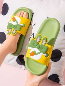 Cartoon & Bow Decor Slides - Green - View 2