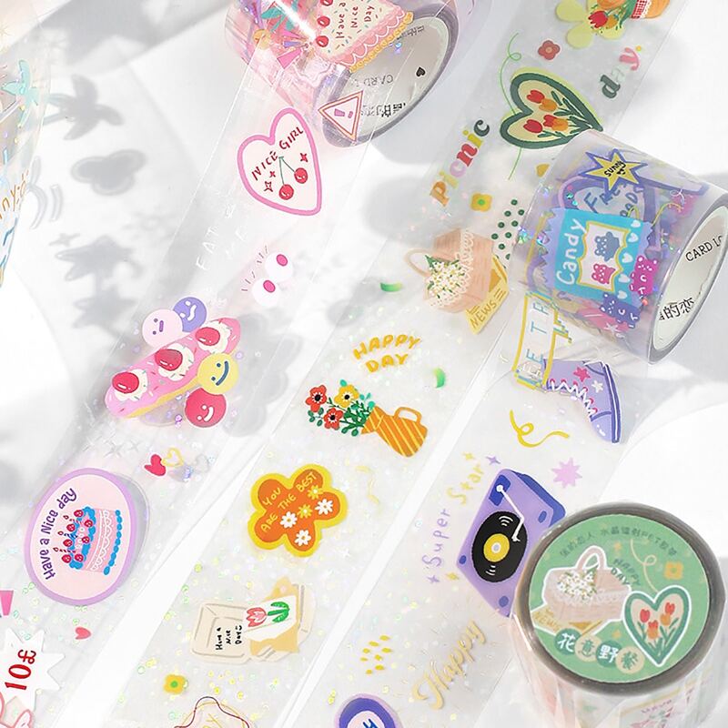 

1roll Cartoon Graphic Random Tape, Multicolor