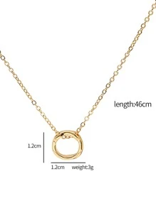 Round Charm Necklace - Yellow Gold - View 3