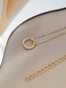 Round Charm Necklace - Yellow Gold - View 4