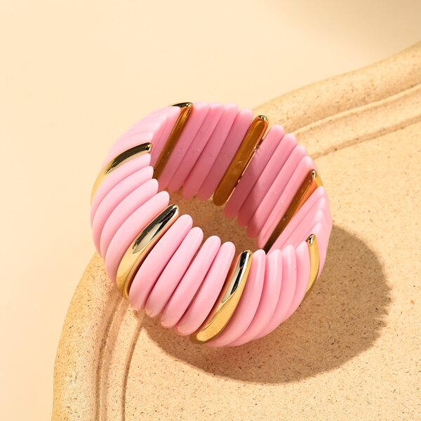 

Resin Wide Bracelet, Pink