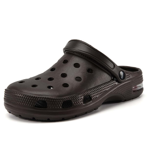 

Men Minimalist Vented Clogs, Coffee brown