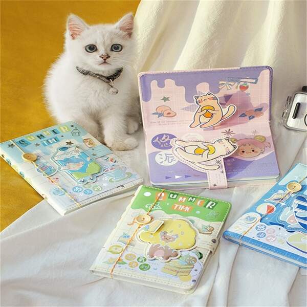 

1pc Cartoon Graphic Random Notebook, Multicolor
