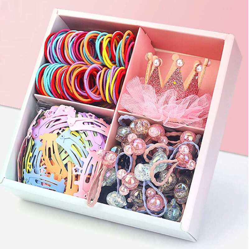 

130pcs Random Color Hair Accessory Set, Multicolor
